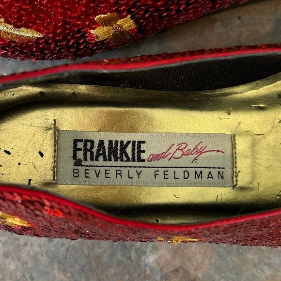 Beverly Feldman Frankie and Baby Red Ruby Slippers Sequin Ballet Flats 8.5 - Picture 3 of 8